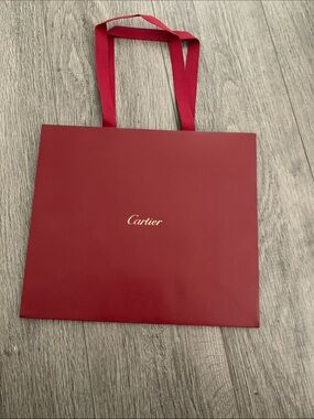 Cartier Red Gift Bag with Gold Logo